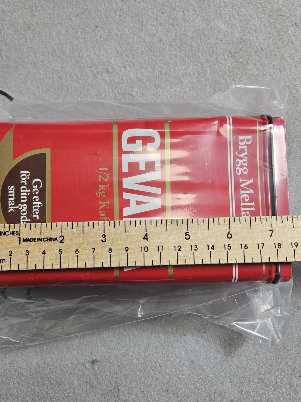 Vintage Gevalia Kaffe Red Coffee Storage Tin Canister Swedish Retro